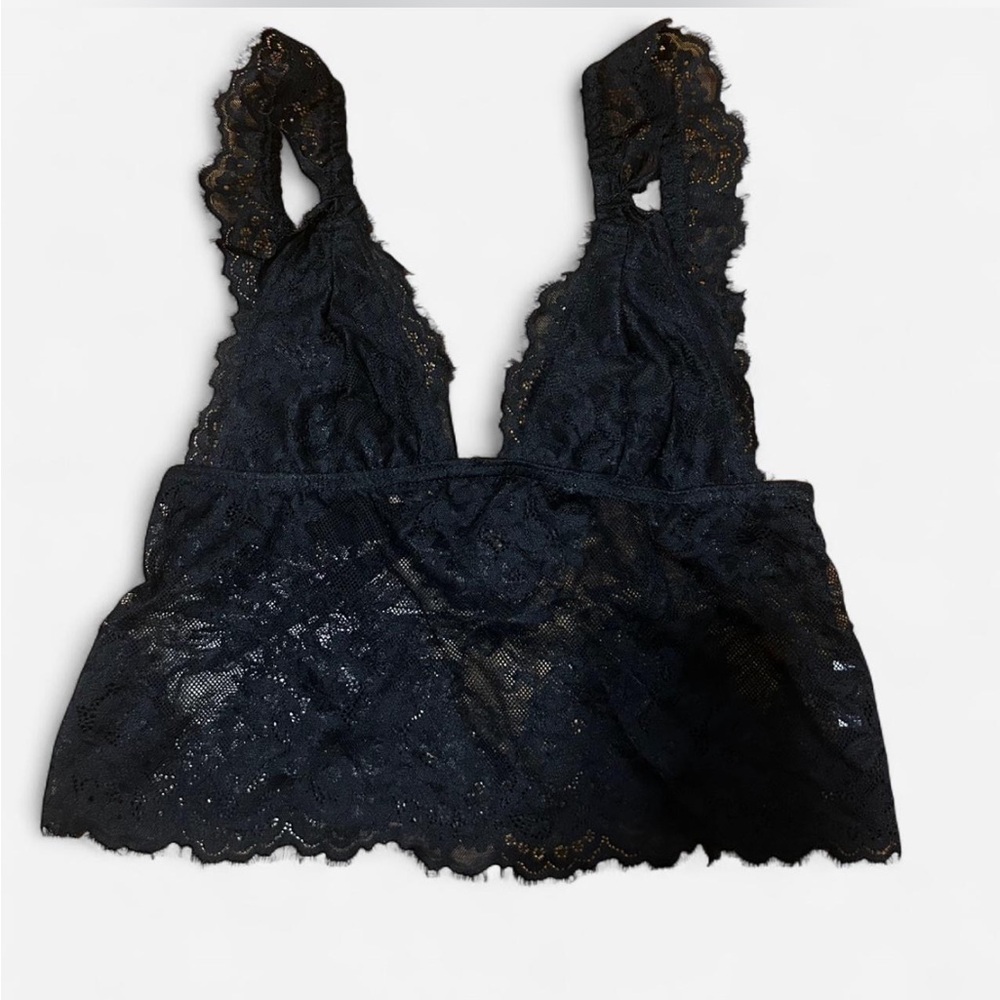 Lace Bralette Top in Black